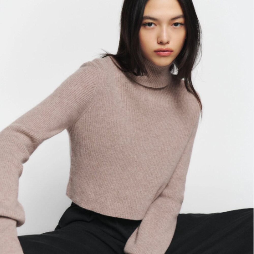 Louisa Cropped Cashmere Sweater Reformation Size M